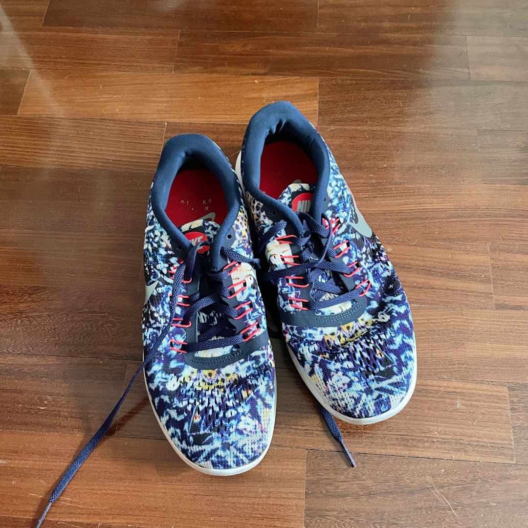 nike free blue multi colour floral sneaker shoe