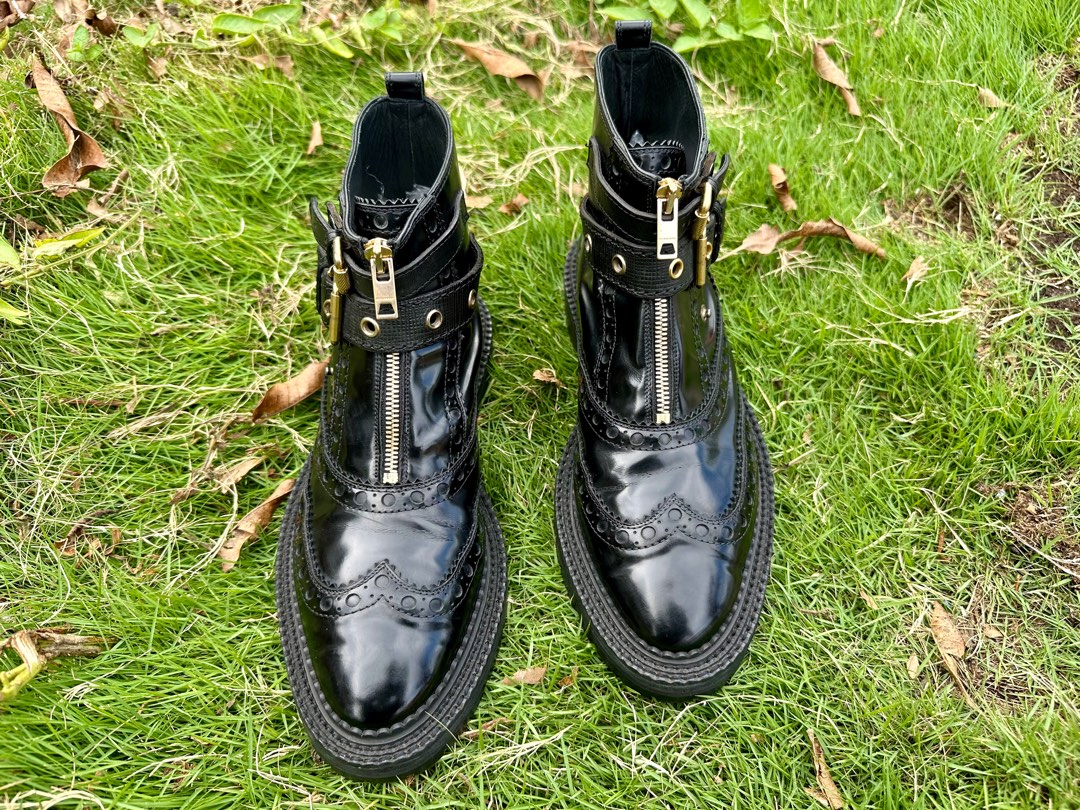 Original Burberry Everdon Brogue Black Leather Ankle Boot Luxury Sneakers Footwear on Carousell