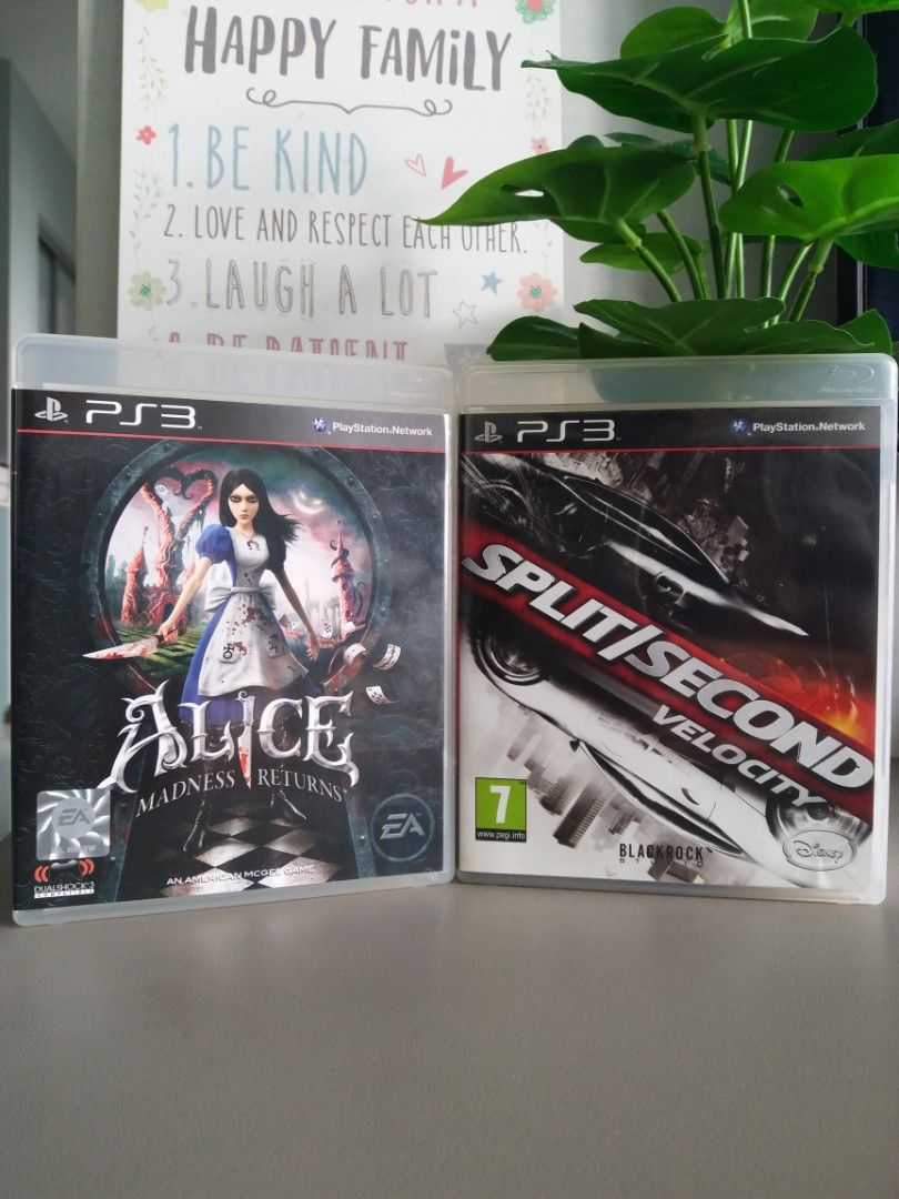 PS3 Games [Alice Madness Returns|Split/Second Velocity], Video Gaming,  Video Games, PlayStation on Carousell