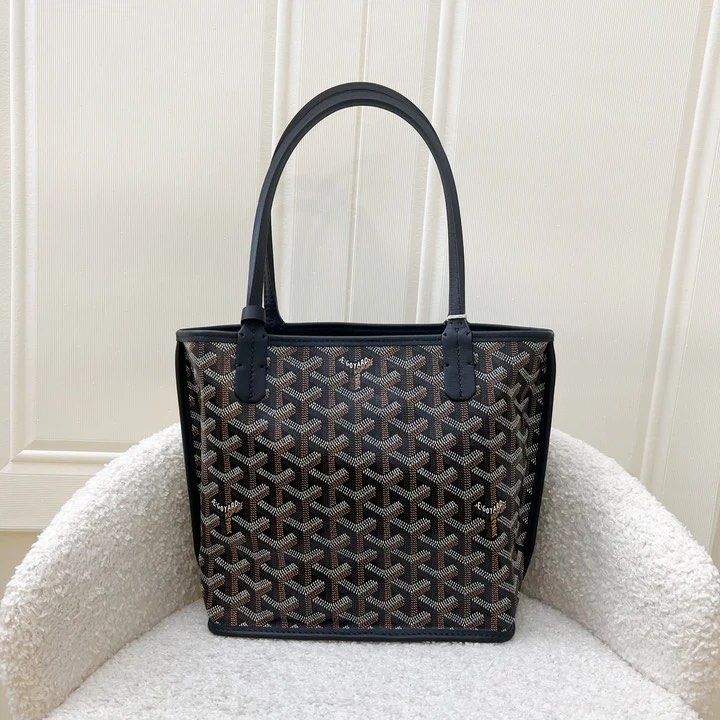 ✖️SOLD✖️ Goyard Mini Anjou Tote Bag in Black Goyardine Canvas