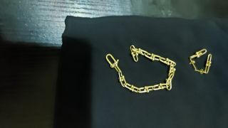 RUSH SALE!!! Gold 18k Set hardware bracelet 7.5" and stud earrings