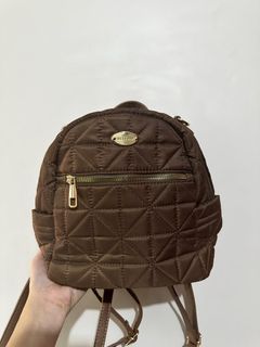 Secosana small two-way backpack/ shoulder bag in brown