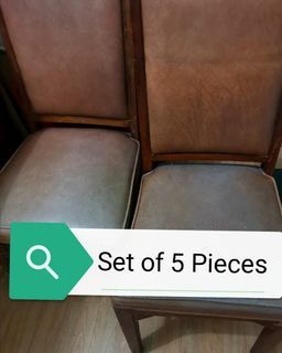 Set of 5 Pieces Mix Mahogany Wooden Furniture Chair (42cm Length, 42cm Width, 89cm Height)