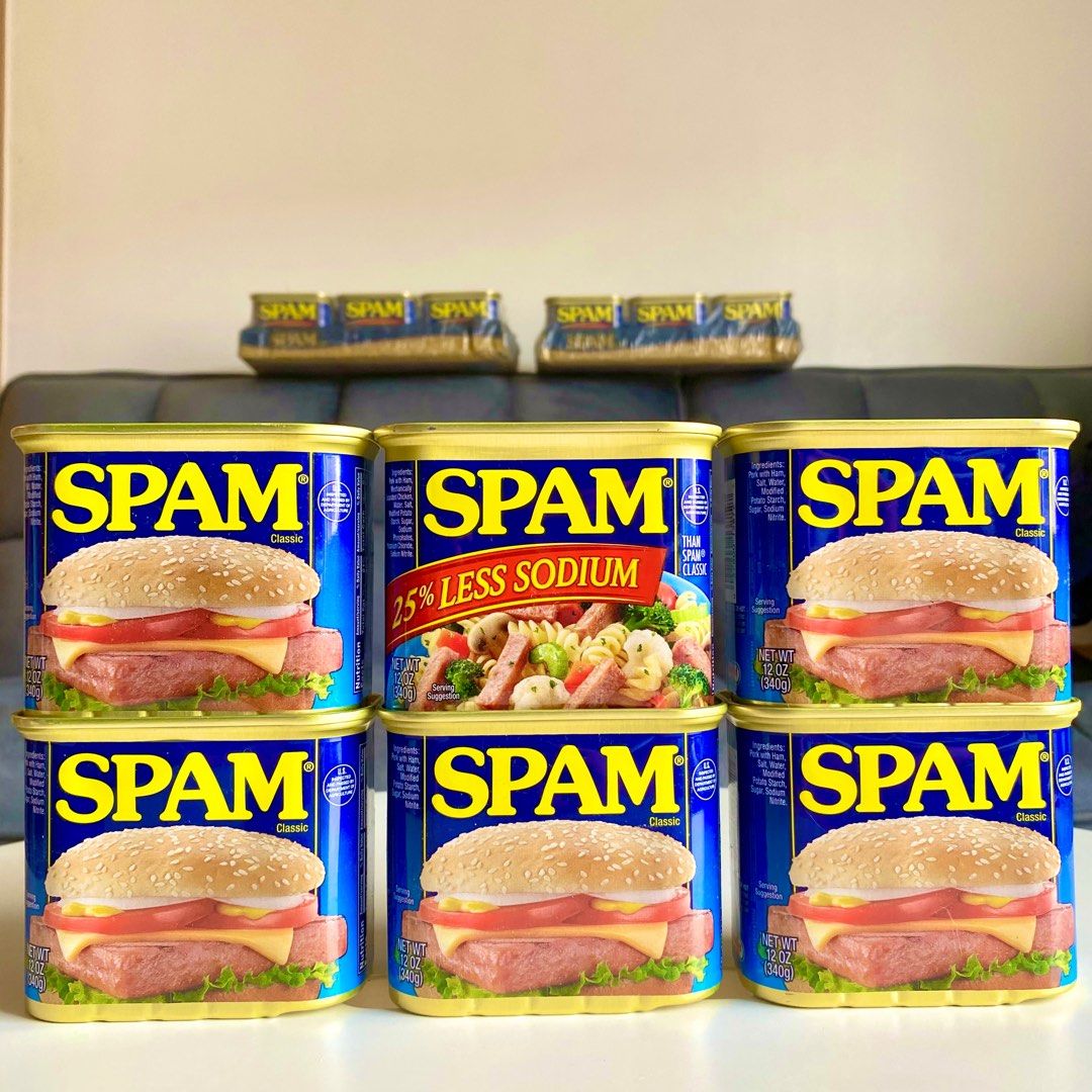 SPAM Classic & Less Sodium (Category: Packaged & Instant Food) located in Mandaluyong City. Submitted by micuchicu (Listing ID 1309260913, Image 2). Description: SPAM Original Price: P225.00 Discounted Price: P200.00 ✅ Classic ✅ Less Sodium Expiration Date: December 2026 .