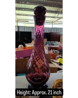 Tall Vintage Purple Plum Wine Decanter