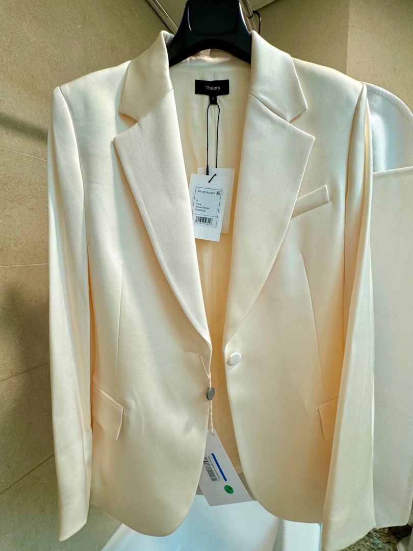 Theory white blazer top