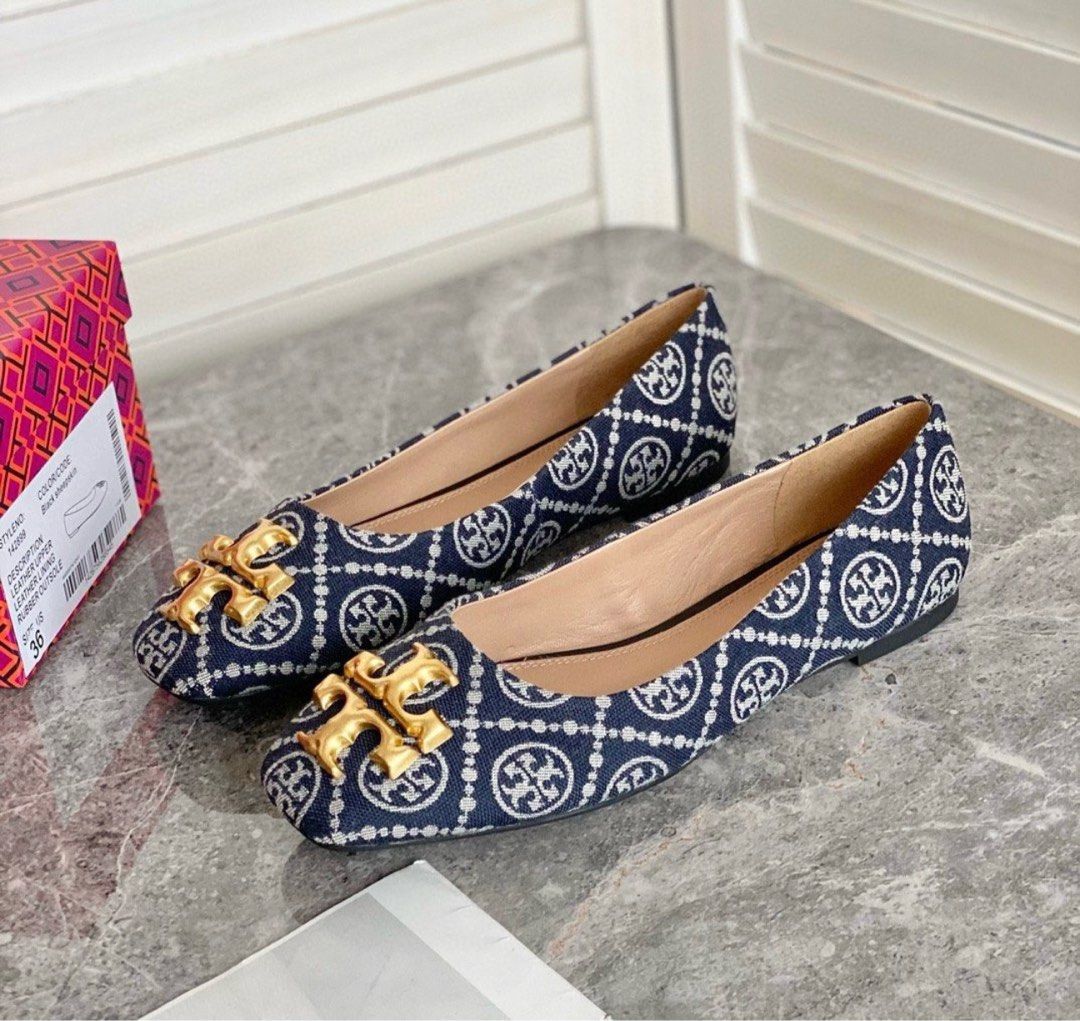 Tory Burch Monogram Flats Women s Fashion Footwear Flats on Carousell