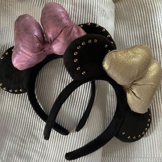 TWO HEADBAND (MINNIE MOUSE INSPIRED PINK AND GOLD)