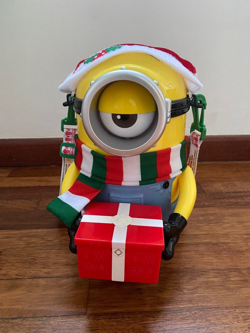 USJ Minions Popcorn Bucket Stuart Christmas, Hobbies & Toys, Toys & Games on Carousell