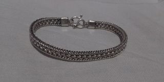 Vintage UK Silver Breaded Bracelet