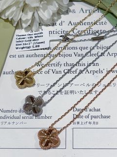 18k 15mm guilloche vca necklace hk setting