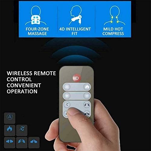4D Smart Electric Neck Massager Intelligent Neck and Shoulder Massager Magnetic Pulse Heated Fatigue Pain Relief Massager with Remote Control Wireless White 8186 Health Nutrition Assistive Rehabilator...