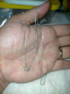925 Silver Dainty Box Chain Necklace 18"