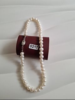 順豐包郵 (編號:A0217) 9mm 天然 無核珍珠頸鏈 14K包金扣freshwater pearl necklace  (real pearl)64208540991235110