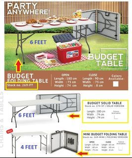 🍔🍟🍕 FOLDING TABLE 6 FEET AND 4 FEET (discount on many quantity)