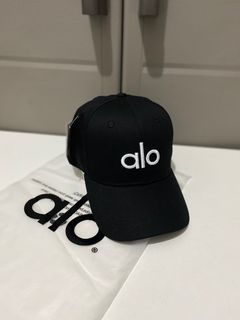 Alo Yoga Off-Duty Black White Structured Velcro Embroidery Cap