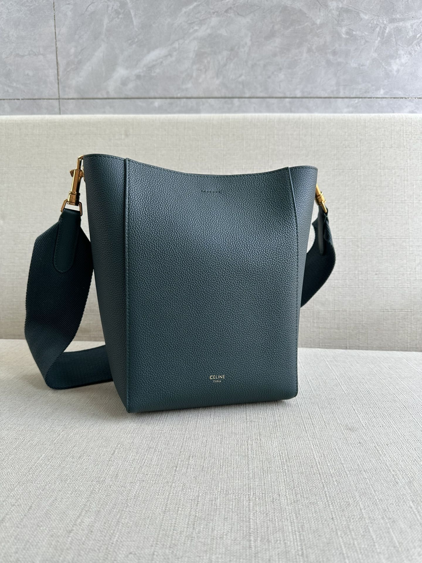 Authentic celine sangle bucket small soft grained cowhide leather bucket bag series Women s Fashion Bags Wallets Cross body Bags on Carousell