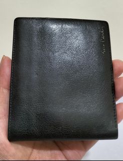 Authentic PIERE CARDIN BLACK  GENUINE LEATHER Mens Slim/Compact Bifold Wallet