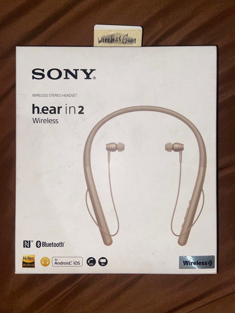 Authentic SONY WI-H700 Wireless Headset in Pale Gold (Category: Headphones & Headsets) located in Antipolo. Submitted by bejeweled.closet (Listing ID 1309478761, Image 2). Description: - Sony Wireless Earphone h.ear in 2 Wireless - Brand new, never used since it was just gifted - rfs: I already have other sony headphones - Inclusions: whatever is in the picture - For a more detailed description, see 8th - 10th pic - Battery life up to 8 hours - W
