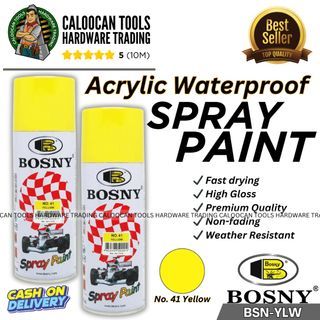 Bosny Acrylic Waterproof Spray Paint Yellow (BSN-YLW)