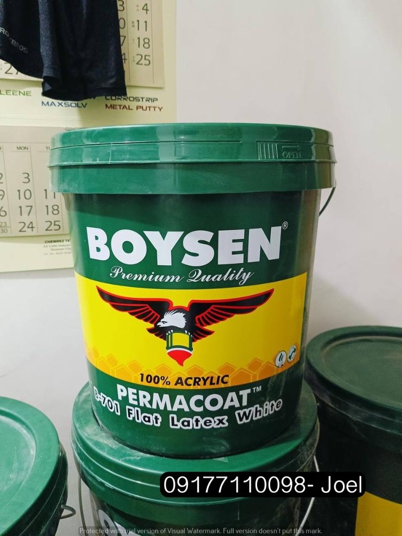 Boysen Gloss Latex White (Category: Industrial Equipment) located in Manila. Submitted by joeyroque09 (Listing ID 1309379365, Image 3). Description: Boysen Gloss Latex White Specs : 1 Pail .