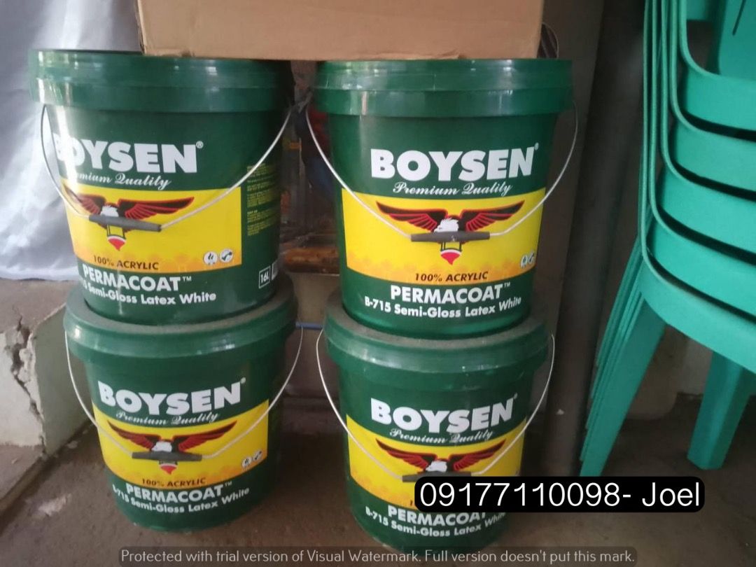 Boysen Gloss Latex White (Category: Industrial Equipment) located in Manila. Submitted by joeyroque09 (Listing ID 1309379365, Image 2). Description: Boysen Gloss Latex White Specs : 1 Pail .