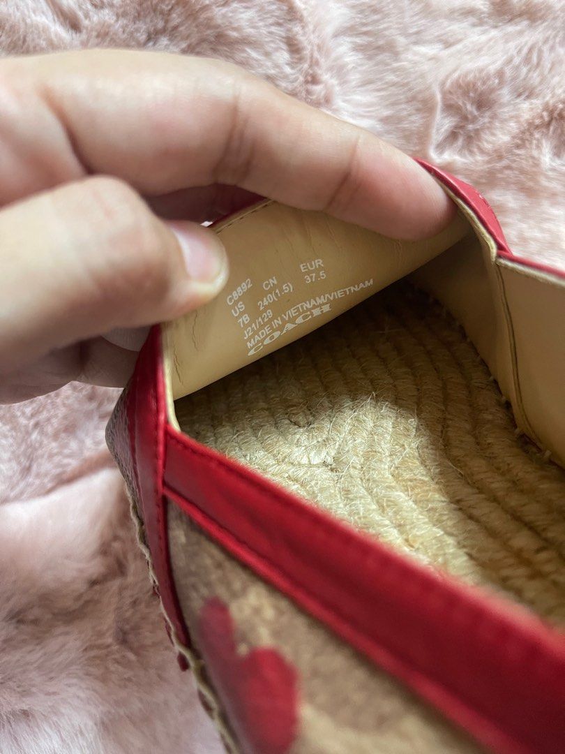 Brandnew and Authentic Coach Espadrille (Category: Flats & Sandals) located in Makati City. Submitted by vireeza09 (Listing ID 1309398818, Image 2). Description: Brandnew and Authentic Coach Espadrille Size 7 24cm insole No box .