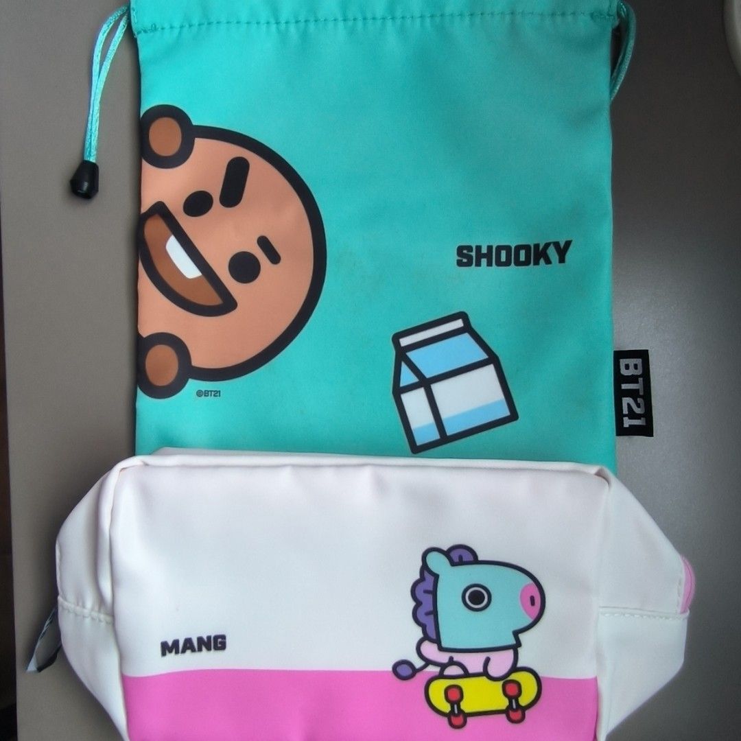 BT21 BTS LINE FRIENDS SHOOKY pouch and MANG pencil case! free gifts ...