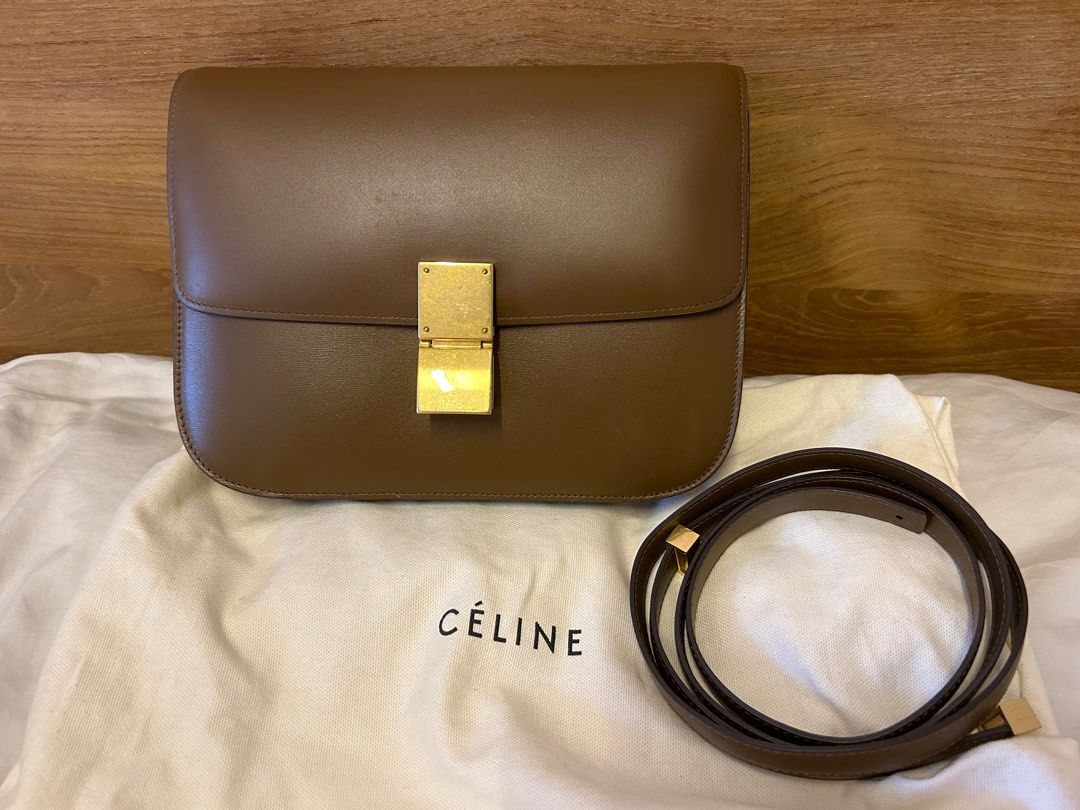 Celine classic box tan best sale