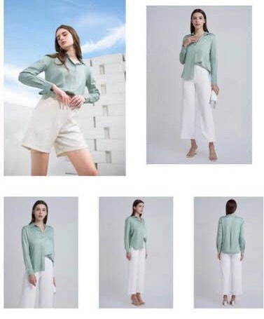 Chalis Shirt Kemeja Hijau Mint Green Look boutique store lbs not avgal