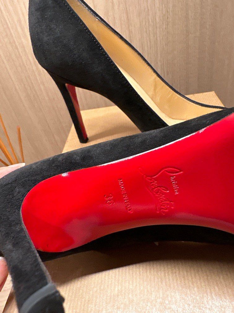 Christian Louboutin suade black heels