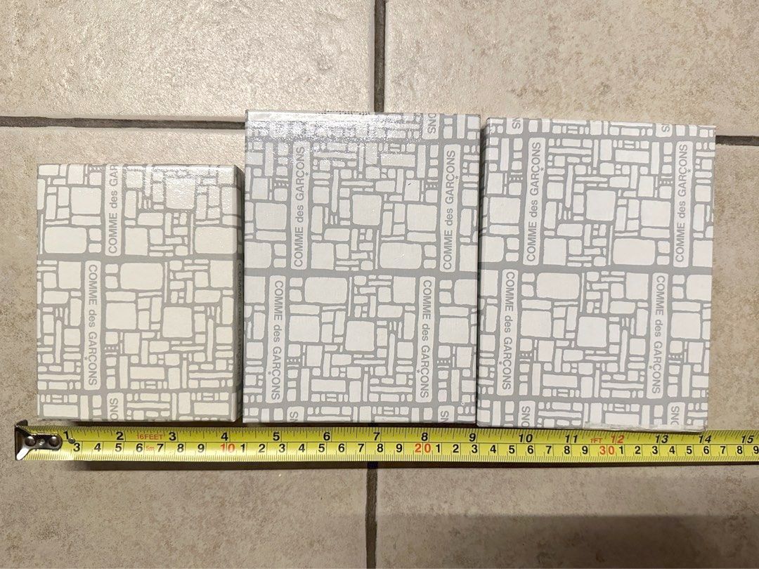 COMME DES GARCONS Wallet / Leather Accessories Boxes (Boxes Only, No Items Included) (Category: Luxury Bags & Wallets) located in Mandaluyong City. Submitted by yohjivangarcons (Listing ID 1309476280, Image 1). Description: Small box = price listed (Php1k) Big box = price listed + 500 (Php1.5k) They used to contain the leather wallets shown, but I’m only selling the boxes. Again, I’m only selling the boxes for this listing. .