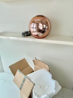 Copper ball pendant light
