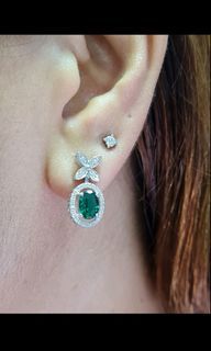 diamond earring FASTBREAK 3.2grams 15k gold 1.0ct nano gemstone .50ct dia  COD METRO MANILA