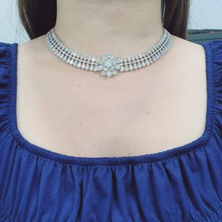 diamond necklace Se129-40 18k 53.56g 10.61tcw 12.5"+2.5"