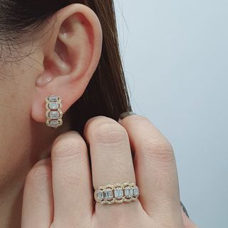 diamond ring earring Fo976-8 14k 7.09g 0.95tcw