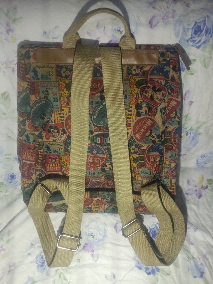 Disney Vintage Mickey Mouse Backpack (Category: Backpacks) located in Dipolog. Submitted by giftsiahsoshoppe (Listing ID 1309480465, Image 3). Description: PHP: 1500 + SF 📌 in good condition 📌medium 📌all over print design.