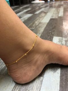 Double Beads Anklet in Saudi Gold 18 K ✨