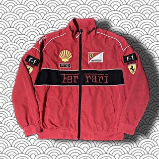Ferrari F1 Racing Jacket For Men, Red Retro Motor