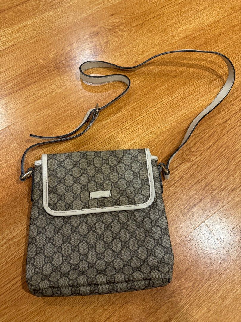 Gucci GG Plus Monogram GG Small Flap Messenger Bag Beige Off White Luxury Bags Wallets on Carousell