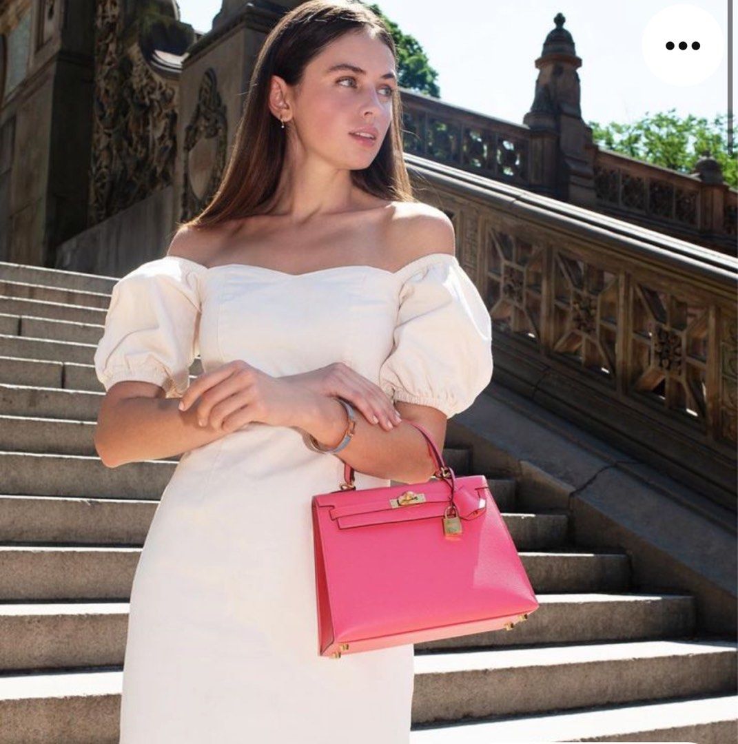 Hermes Kelly 25 Rose Azalee GHW
