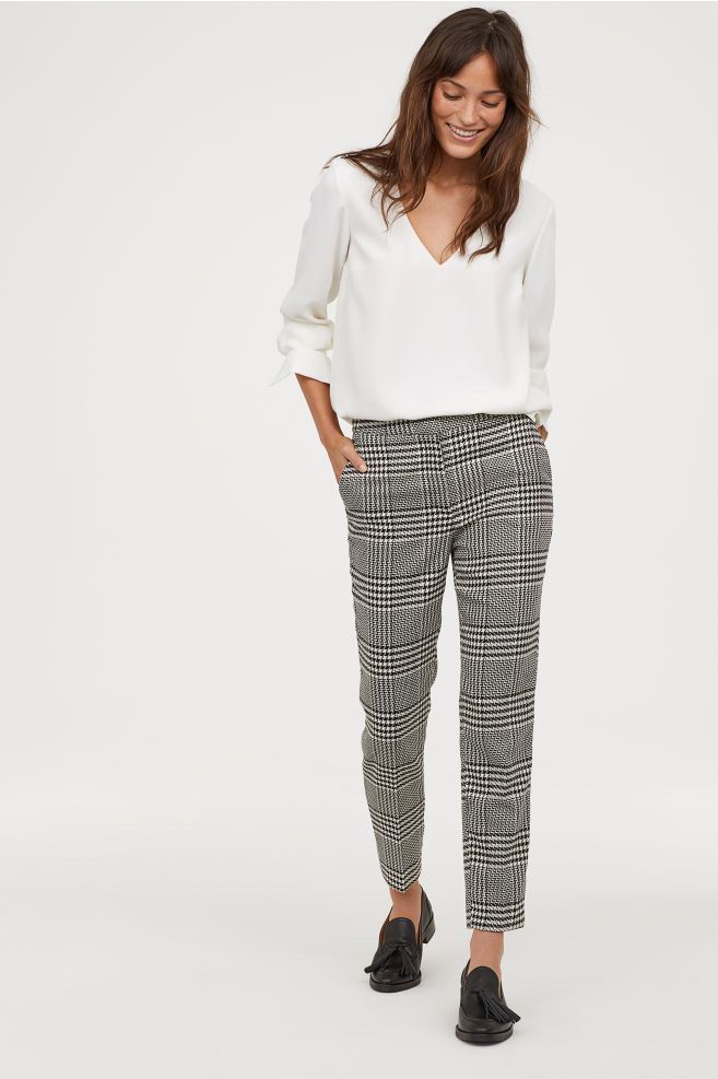 Plaid pants womens h&m hot sale