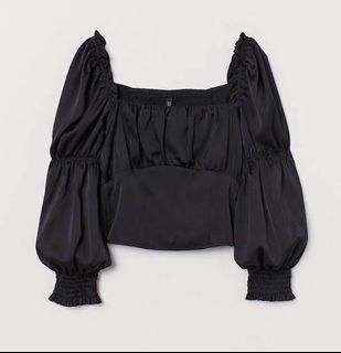 H&M Silk Black Longsleeves Top