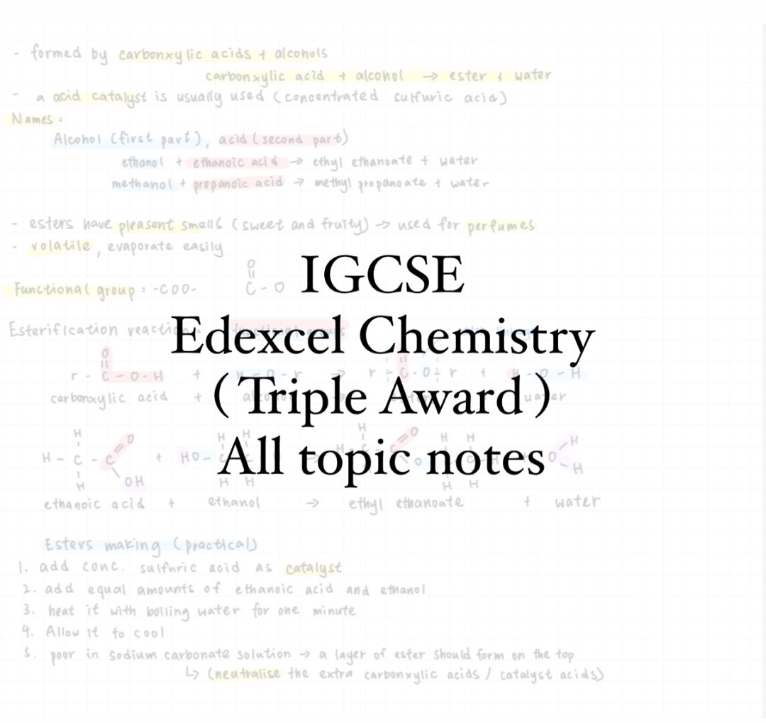Igcse chemistry notes carousell