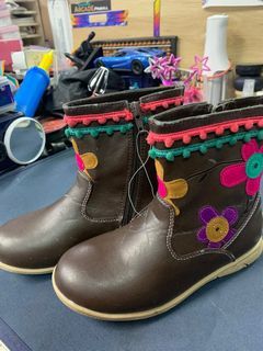Kids Floral Brown Boots size 31