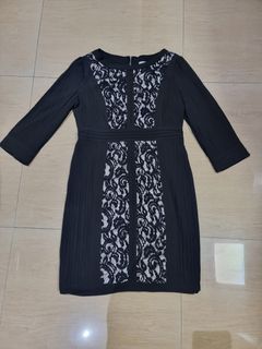 Lace panel black dress for party/formal occasion