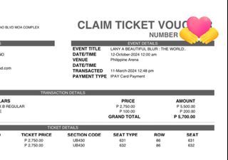 ₱5,300 FOR TWO UBB REGULAR LANY TICKETS 2024 #abeautifulblur