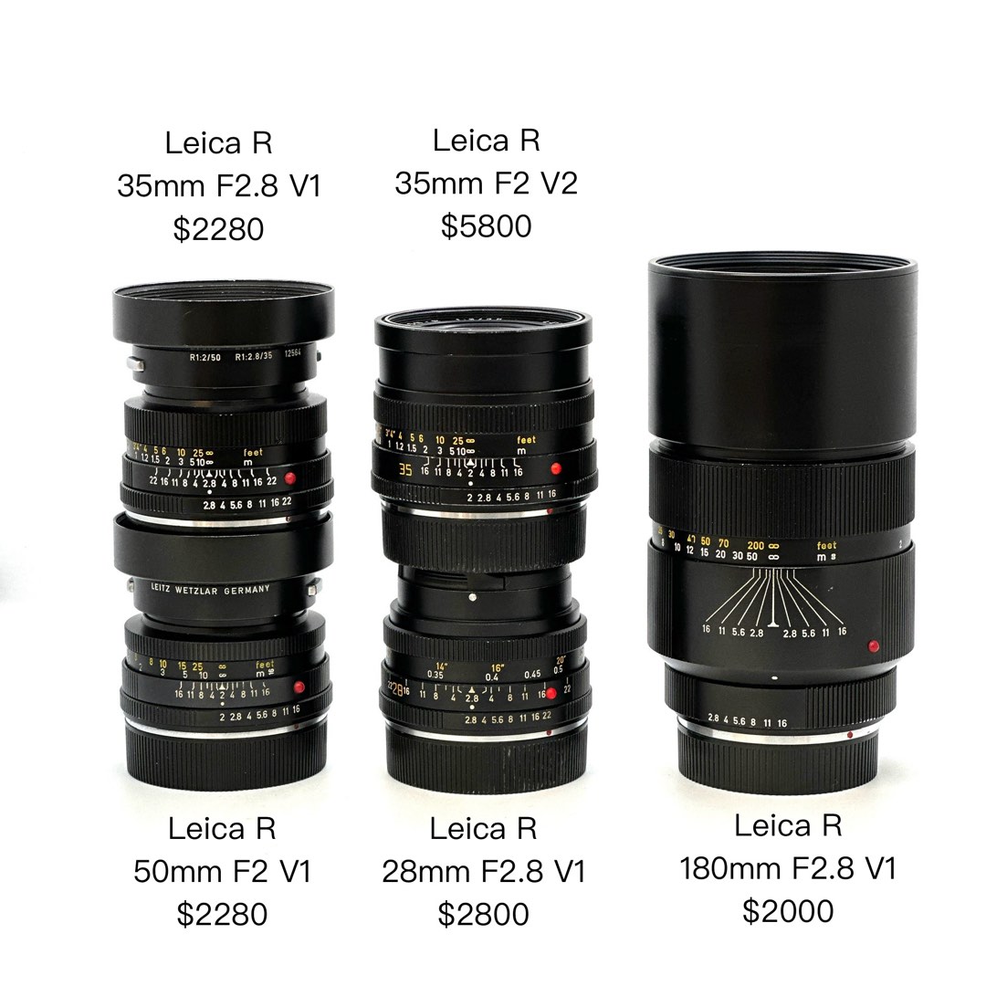 Leica R 35mm F2 / 35mm F2.8 / 50mm F2 / 28mm F2.8 / 180mm F2.8, 攝影器材 ...