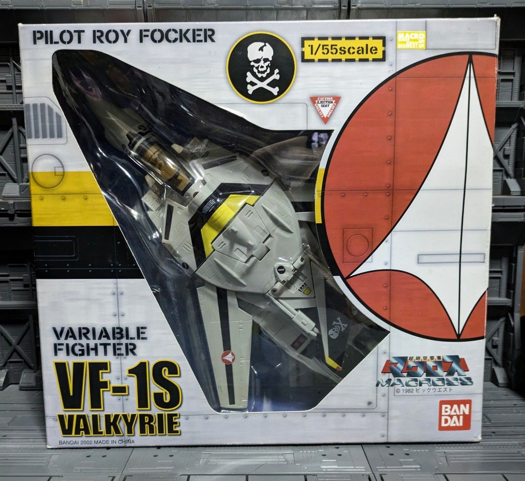 Macross Bandai Roy Focker 1/55 (Category: Action & Battle Toys) located in Paranaque City. Submitted by Turtle0023 (Listing ID 1309466942, Image 1). Description: Type: Transforming robot Size: app.9" Scale : 1/55 Material: Die-cast metal & plastic Year: 2002 Origin: Japan Condition: Complete, mint, with in box, inserts instructions and stickers. See pictures for details.