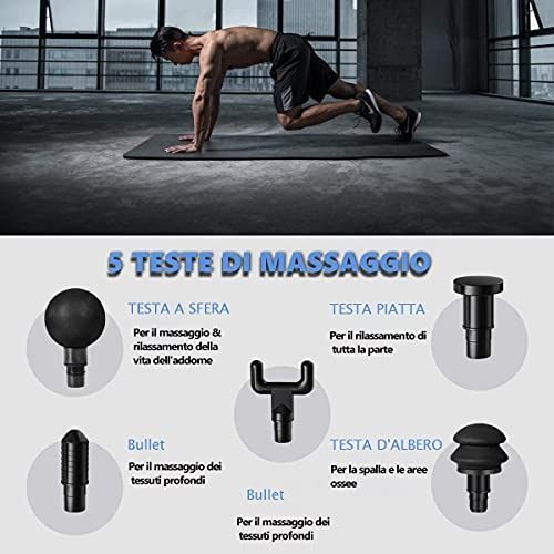 Muscle Massage Gun Deep Tissue Muscle Massager Handheld Percussion Massager Ultra Quiet 20 Speeds Optional Modes 6 Massage Heads LCD Display Screen Dark 7850 Health Nutrition Assistive Rehabilatory Ai...